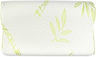 Bamboo Memory Foam Pillow Anti-Bacterial Orthopedic Neck Shoulder Back Head Support Orthopaedic Anti Allergy Contour Pillows Deep Sleep Supportive Washable Hypoallergenic - 2 Sizes (30cm x 50cm)