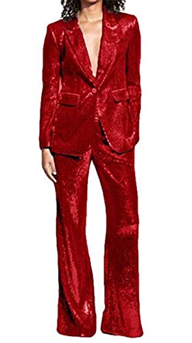 Sequins Women Suits Set Blazer Ladies Wedding Tuxedos Party Wear Suits