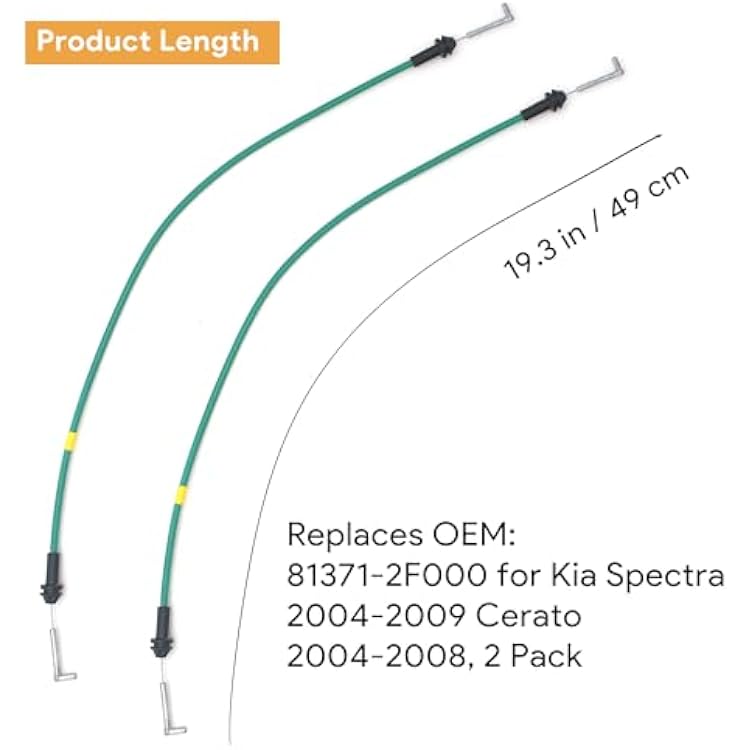 81371-2F000 Inner Door Handle Cable Drive Left Side Cable for KIA Spectra 2004-2009 Cerato 2004-2008, 2 Pack