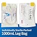 5-Pack 1000ml Leg Bag Urinary Drainage Bags with Adjustable Straps, Leak-Resistant, Anti-Reflux, 17.7-inch Flexible Tube with Self-Sealing Valve, Soft and Durable Material,Blue