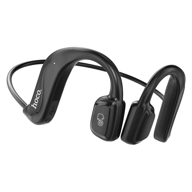 Electronic - Hoco New Air Conduction Headphones Wireless Bluetooth 5.0 Chip Earphones Sport Not In-Ear Headset with Touch Control For Running (Black from UAE)