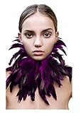 keland Gargantilla gótica victoriana de plumas naturales cuello con cuello de abrigo Halloween...