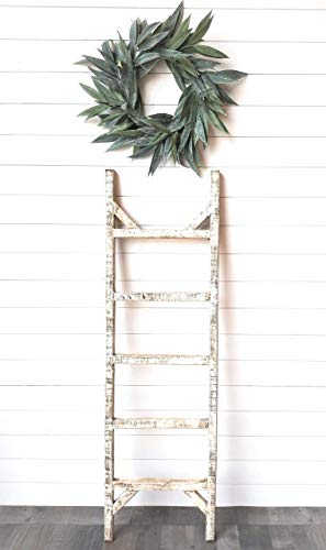 Farmhouse Blanket Ladder 6 Foot Blanket Ladder Rustic White