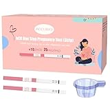 Pregnancy Test Strips with Urine Cups, hCG Detection Home Pregnancy Tests, Sensitive & Over 99% Accurate, 15 Count Individually Wrapped, Rapid hCG Test Strips, 5mm Wider 25mIU/mL
