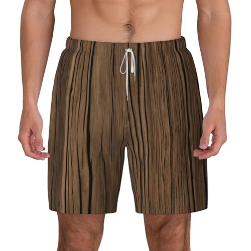 Short de bain en motif grain de bois de qualité supérieure pour homme