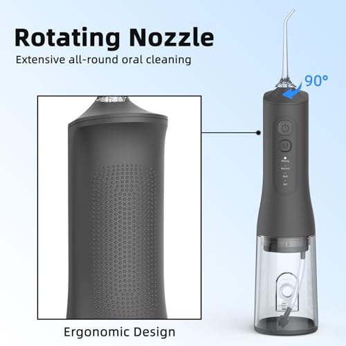 Leistungsstarke Munddusche Elektrischer Zahnreiniger 4 Modi & 4 Düsen Kabellose Munddusche IPX7 Wasserdicht