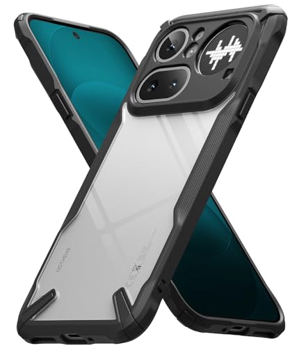 Image of Ringke Fusion-X Compatible with iPhone Series Case Back Cover Transparent Hard Back Soft Flexible TPU Bumper Scratch Resistant Shockproof Protection (Black, Nothing Phone (4a))