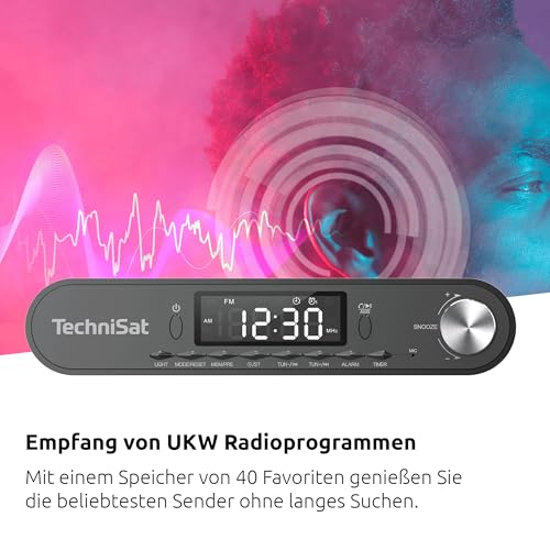 TechniSat Viola K&uuml;chenradio - Unterbau Radio mit UKW/FM, LED Display, Arbeitsleuchte, Timer, Bluetooth, Weckfunktion, Freisprecheinrichtung, 5 W Lautsprecher