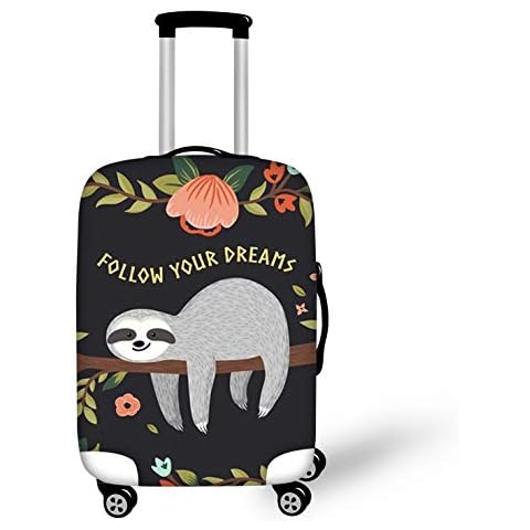 BIGCARJOB Travel Suitcase Protector Covers Sloth Printed Kids Girls Luggage Baggage Cover Fit 22-24inches Cover