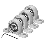 QUARKZMAN Flanschlager 15/32" (12mm) Bohrung Vertikales Zinklegierungsstahl-Montageflanschlager Selbstausrichtende Einschublagergehäuse für Maschinenleistung Landwirtschaft Packung mit 4