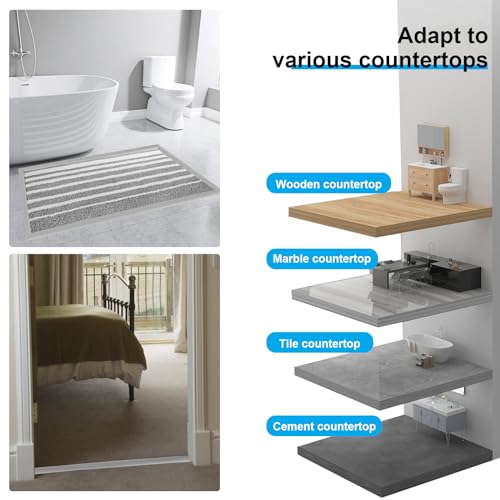 Selbstklebende Randleiste für Teppiche, PVC Bodenübergangsstreifen, Übergangsleiste von Teppich zu Holzboden, Randversiegelungsleiste für Fußmatte, Teppich, Grau (3M)