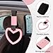 JRYEM 2PCS Heart Shaped Car Handle Straps, Rear Bumper Warning Keychain Ring with Drift Charm for Car Exterior Interior Accessories (Pink)