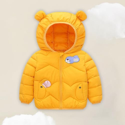 Boys Girls Fleece Lined Padded Overcoat Toddler Kids Cute Bear Ear Hoodies Windbreaker Windproof Hood Outwear2