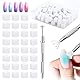 MXTIMWAN Nail Art Schwamm mit Metallgreifer, 100 Stück Sponge Nagel Pinsel, 4 Krallen Nail Sponge Metall Greifer, Sponge Brush Applicator für Ombre und Gradient Nageldesign (Weiß）