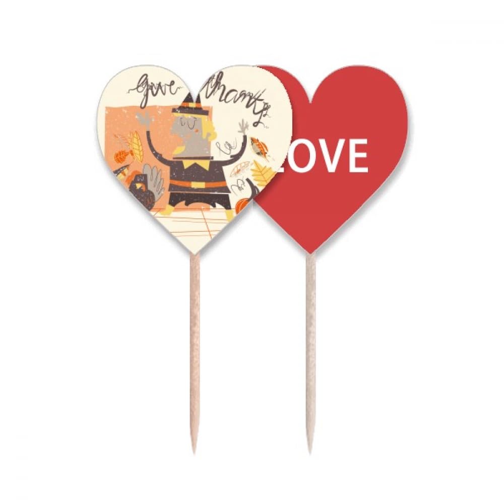 Cure-dents drapeau love heart lable pour gâteaux de fête et buffets créatifs