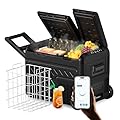 WOLFBOX 12V Car Refrigerator, 40 Quart Dual Zone Car Fridge, Portable Freezer(-8?~68?) with 12/24V DC 100/240V AC, APP Control Electric Cooler for Car, RV, Camping, Travel and Home Use