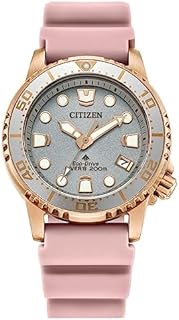 CITIZEN Damen Eco-Drive Solar Armbanduhr aus Edelstahl mit Kautschuk Band - Promaster Aqualand - EO2023-00A