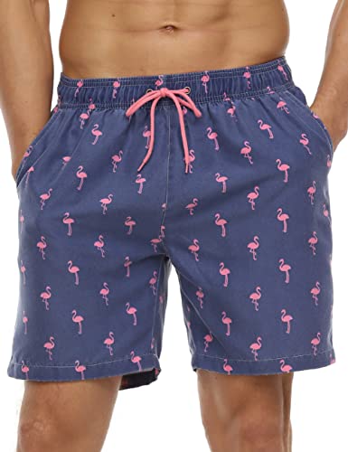 Nonwe Mens Swim Board Shorts Retro Washed Quick Dry Lightweight Beach Shorts