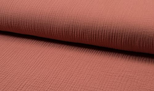 Tissu en mousseline double gaze Saumon foncé 10m pour couture