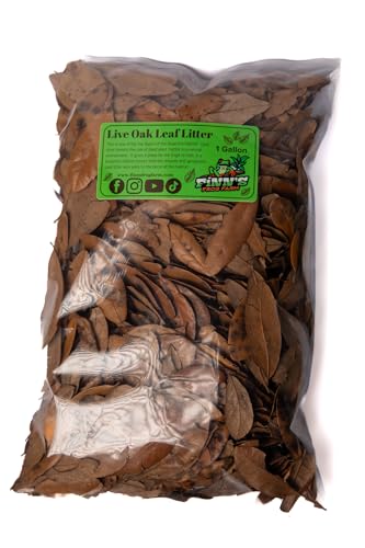 Finn's Frog Farm Live Oak Leaf Litter (1 Gallon, 6.5 oz, Dart Frog, All Ages, Frog Owners, Dart Enthusiasts, Amphibian Litter)