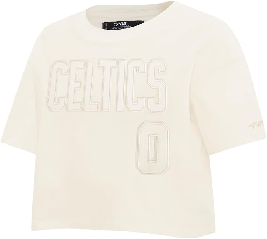 Pro Standard NBA Womens Womens NBA Boston Celtics Neutrals Player Short Sleeve Boxy Tee - Image 3