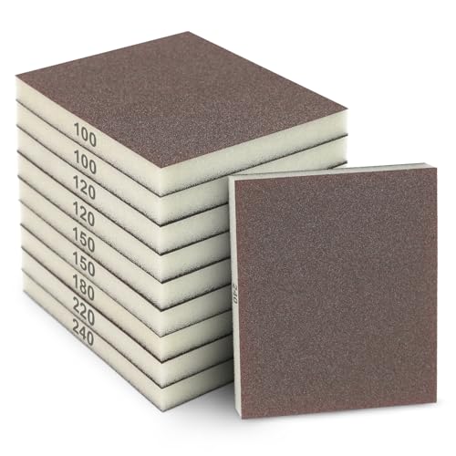 12 Pack Sanding Sponges, Washable Wet Dry Sanding Blocks, 60-180 Grit