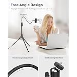 Aureday Phone Tripod, 92" Cell Phone Stand with 15" Gooseneck, Remote and Phone Holder, Overhead & Selfie Stick for Recording/Watching/Vlog, Compatible with iPhone Android - Image 2