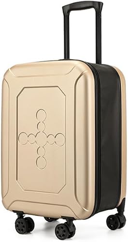 20 inch Foldable Portable Universal Wheel Trolley Luggage Suitcase - with Combination Lock (Rose Gold)