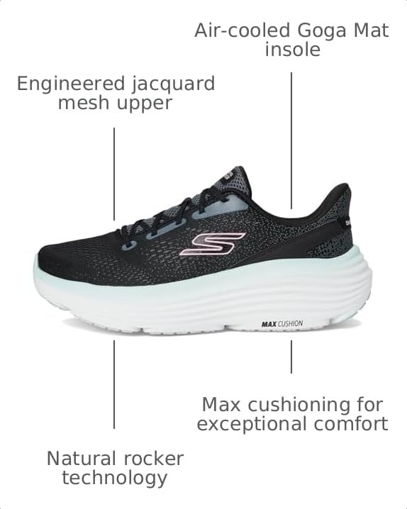 Image of Skechers Women's Max Cushioning Endeavour Kauska | Max Cushioning, Air-Cooled Goga Mat Insole, Ultra Light Midsole, Natural Rocker Technology, Machine Washable