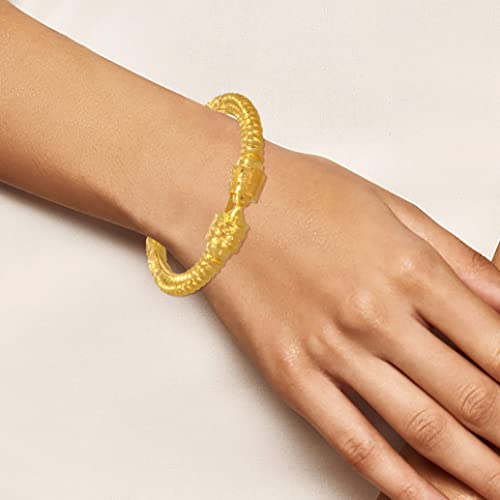 Image of Senco Gold & Diamonds Nakshi Artsy Gold Mukh Bangle