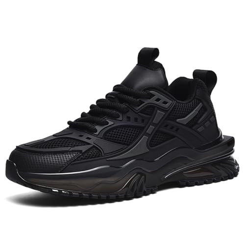 Stylish Black Mesh Athletic Sneakers for Men