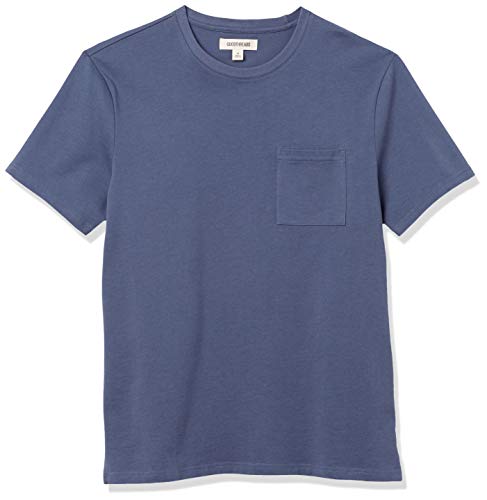 Amazon Brand - Goodthreads Men's Heavyweight Oversized Short-Sleeve Crewneck T-Shirt, Denim Blue, Large