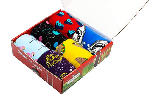 Fatmingo Socks - Fun Colorful Dress And Casual Socks For Men - Funny Patterned Novelty Crazy Crew Nerd Socks - Combed Cotton Socks Men Pack #TOP6