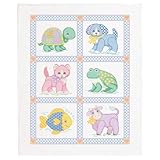 Herrschners Baby Toy Animals Baby Quilt Top Stamped Cross-Stitch Kit