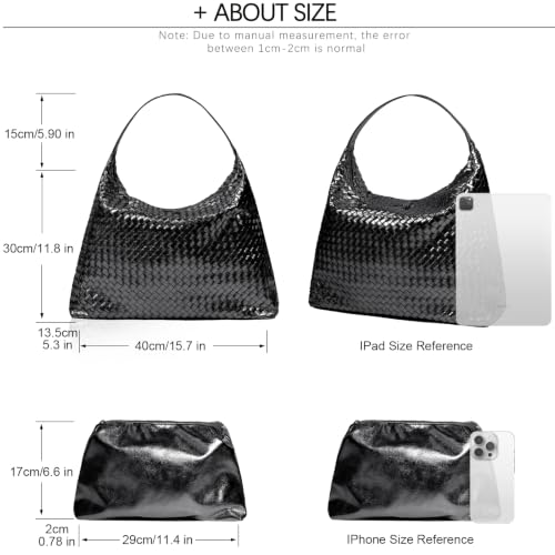 Image of JINMANXUE Woven Tote Bag for Women, Woven Bags with Small Purse,Large Braided Top Handle Hobo Satchel Handbag