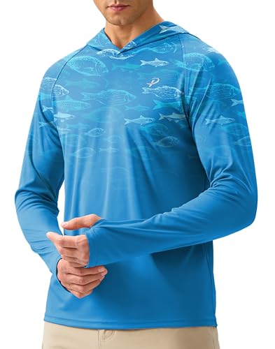 Pudolla Men's UPF 50+ Sun Protection Hoodie Shirt