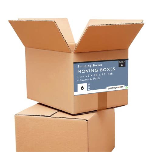 22 X 18 X 16 Cardboard Moving Boxes - Large Shipping Boxes 6 Pack For Moving Corrugated Box Mailers #TOP11