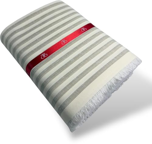 Image of JHABAK'S Unstitched Striped Shirt Fabric for Men - Cotton Linen Blend Lining Material - Shirt and Kurta Piece Cloth