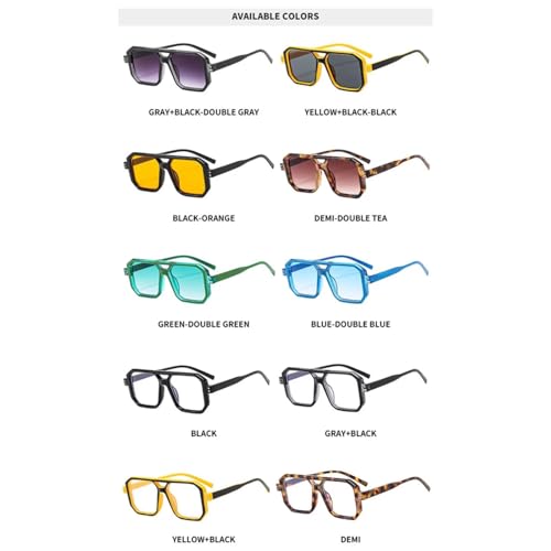 Lunettes de soleil punk à rivets mode rétro de luxe unisexe - 6