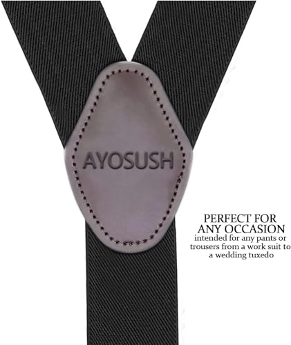 Image of Hook Suspenders for Men Swivel Hooks Adjustable Elastic Retro Suspenders
