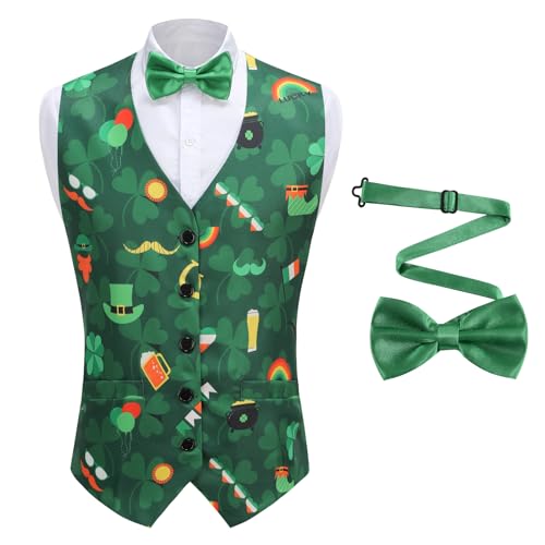 Image of yolsun Men's Mardi Gras Vest 3D-Print Festival Party Holiday Waistcoats Mardi Gras Outfit