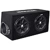 Kicker 43DC122 Comp Dual 12 Subwoofers in Vented Sub Box Enclosure, 2-Ohm Bundle with Rockville dB11 1400W Peak Mono 2-Ohm Car Amp and Bass Remote and RWK81 8 Gauge Amp Installation Kit