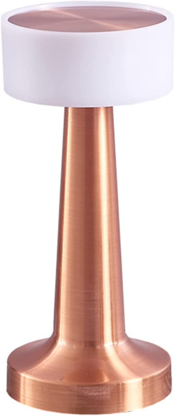 PADOMCordless table lamp,Night Lights, Rechargeable Portable Desk Lamp, Table Lamp for Restaurant Backyard Patio Garden,12 Hours Usage 3 Colors Lights Touch Sensor lamp (Rose Gold)
