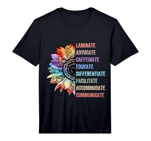 Mens Sped Teacher Caffeinate Advocate Laminate Educate Teacher Performance T-Shirt