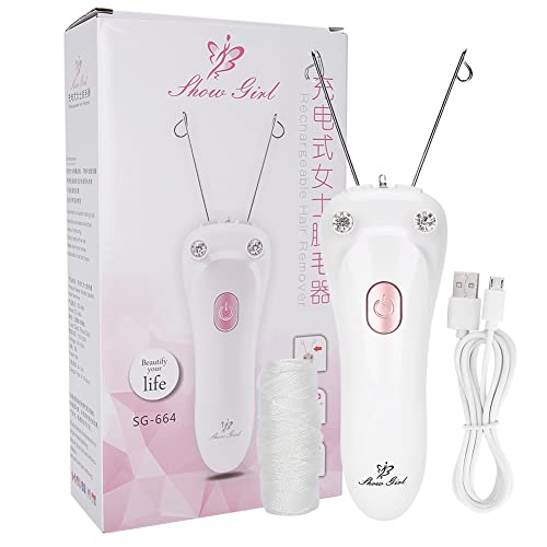 Elektrischer Körper-Gesichtshaarentferner, Faden-Epilierer-Entferner, Faden, Baumwolle für Frauen, Gerät zur körperlichen Entfernung, Werkzeug, Kinnbacken, USB-Aufladung (Host + Kabel)