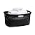 Mind Reader 40L Laundry Basket, Clothes Hamper, Wicker Design, Plastic, 23"L x 14.5"W x 11"H, Black