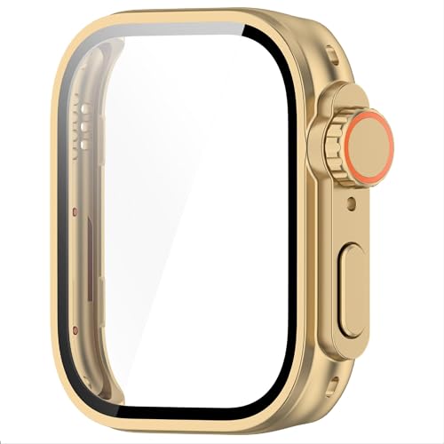GIOPUEY Case Compatible with Huawei Watch Fit 3, Glass Protective Film + Hard Plastic Bezel, Huawei Watch Fit 3 Cover - gold - Image 4