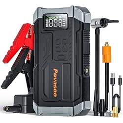 [2026NEW Model] 5000A Jump Starter with Air Compressor,Car Jumper Starter Portable with 150PSI Tire Inflator 12V Jump Box with LCD Display,Flashlight,Storage Case (Up 9L Gas/8L Diesel Engine