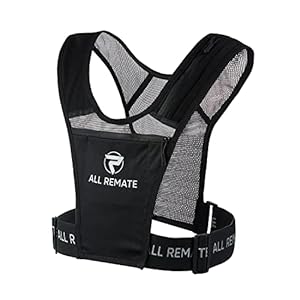 ALL REMATE Running Vest Chest Phone Holder, Adjustable Reflective Training Workout Gear with Mesh Pocket – Breathable, Light Weight, Comfortable with Phone and Card Pockets.
