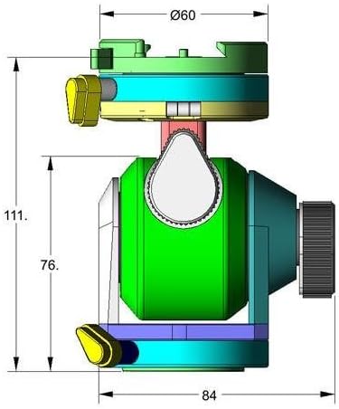 Arca Swiss D4m Manual Head Quickset, MonoballFix (Plate Not Included)